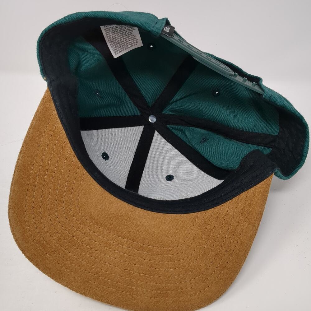 VANS Off The Wall Snapback Hat Green One Size Adjustable Embroidered 6 Panel - Picture 7 of 10